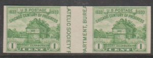 U.S. Scott #766 Chicago Stamp - Mint Vertical Gutter Pair