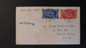 1946 Eire Ireland First Day FDC Baile Atha Cliath Dublin to Puento Alto Chile