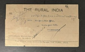 1946 Bombay India Printed Matter Wrapper Cover The Rural India