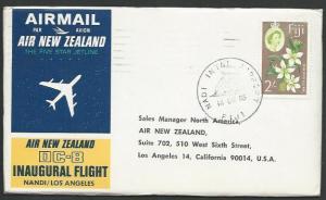 FIJI 1965 Air New Zealand first flight cover Nadi to Los Angeles...........25735