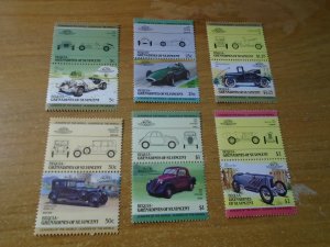 St Vincent  grenadines Bequia  # 88/96/101/114/117/122 MNH   Vintage cars