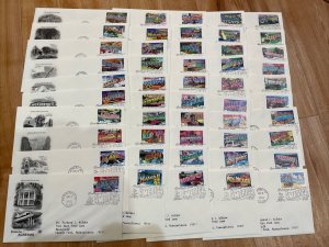 2002 US FDC 34c Greetings Stamps Sc# 3561-3610 Complete Set of 50 PCS Cachets