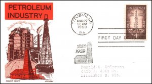 US 1134 Petroleum Cachet Craft Boll Typed FDC