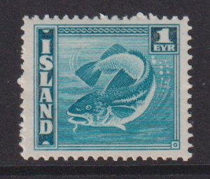 Iceland  #217  MNH  1939  codfish  1e