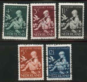 Netherlands Scott B108-112 used 1938 semi-postals CV $3.15