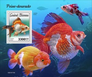 Guinea-Bissau - 2021 Goldfish, Marine Life - Stamp Souvenir Sheet - GB210710b