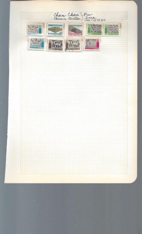 15 Quadrille Pages containing MOGNH stamps from Peru