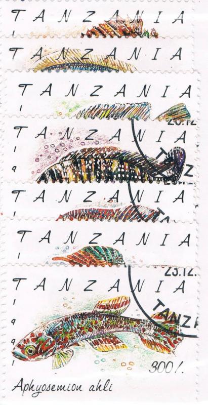 Tanzania 816-22 Set Used Fish (T0010)