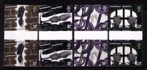 GREAT BRITAIN Sc# 781 - 784var MNH FVF Set 4x Gutter Hands