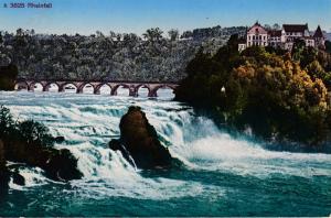 Switzerland 1927 Colorized View Card (Rheinfall)  VF