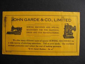 CANADA 1942 John Garde sewing machines advertising cover, check it out!