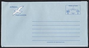 NAURU Postage Paid plane / palm trees aerogramme unused....................A9452