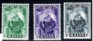 Malta, Scott #232-34, Unused, Hinged, complete set