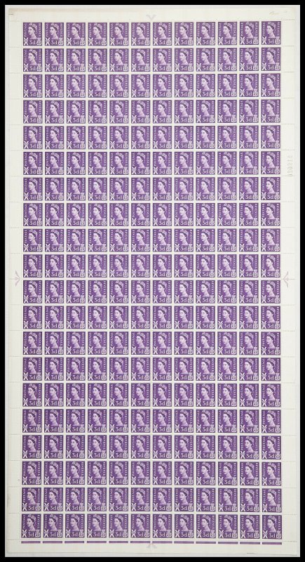 XS6 3d Scotland Regional 1CB Violet Crowns - Full sheet - Cyl 5 dot perf F/L U/M