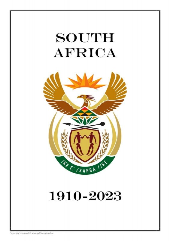 South Africa 1910-2023 PDF (DIGITAL)  STAMP ALBUM PAGES