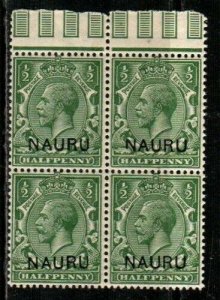 Nauru Scott 1 Mint NH VF block