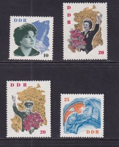 German Democratic Republic DDR #673-676 MNH 1963 visit astronauts