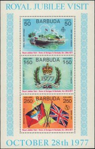 Barbuda #304a, Complete Set, Souvenir Sheet Only, 1977, Ships, Flags, Never H...