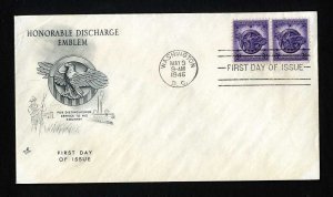 # 940 First Day Cover unaddressed with Artcraft cachet dated 5-9-1946 - # 1