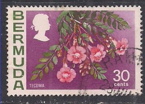 Bermuda 1970 QE2 30ct  Tecoma Flower used SG 261 ( D404 )