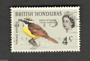1962 British Honduras SCOTT # 170  GREAT KISKADEE BIRD Θ used stamp