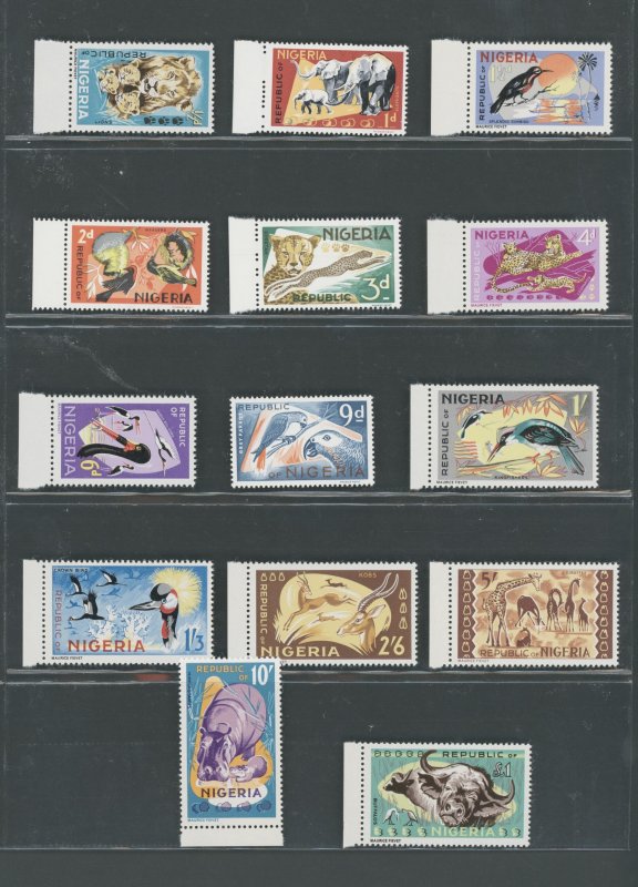 1965-66 Nigeria - Stanley Gibbons No. 172/85 - Series of 14 Values - MNH** - Ani