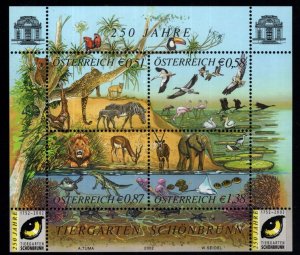 Austria Scott 1894 MNH** Schönnbrunn Zoo 250th Anniversary souvenir sheet