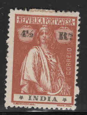 Portuguese India Scott 362 MH* Ceres stamp with hinge remnant