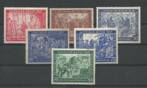 GERMANY 1948 LEIPZIGER LOT OF 6 STAMPS MNH / MH RUST