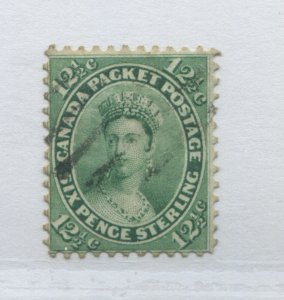 1859 QV 12 1/2 cents blue green used