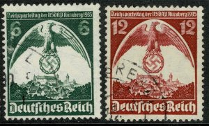 GERMANY 1935 NUREMBERG CONGRESS USED (VFU) SG583-584 Wmk. 97 P.14x13.5 SUPERB