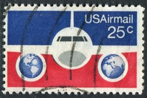 C89 25c Plane & Globes Air Mail Used