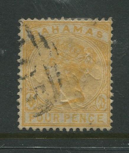 Bahamas -Scott 29 - QV Definitive Issue -1884 - Used - Single 4p Stamp