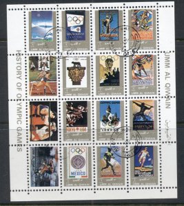 Umm al Qiwain 1972 Olympic Games of the Past sheetlet small size CTO