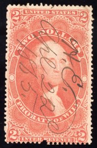 US Scott R83c Used $2 red Probate of Will Revenue Lot T863 bhmstamps