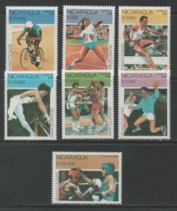 Thematic Stamps Sports - NICARAGUA 1990 OLYMPICS 92 7v mint