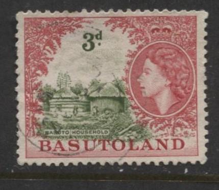 Basutoland - Scott 49 - Basuto Household Issue -1954- Used - Single 3d Stamp