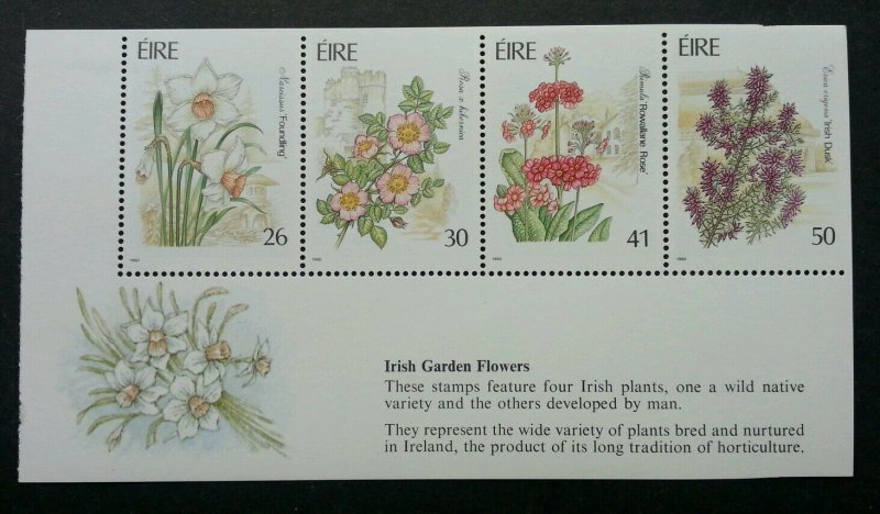 *FREE SHIP Ireland Garden Flowers 1990 Flora Plant (miniature sheet) MNH