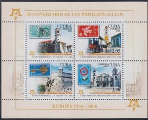 Cuba Scott # 4543a MNH S/S of 4 STAMPS on STAMPS, CHURCHES