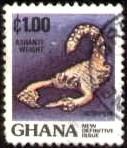 Scorpion Weight, Ghana stamp SC#890 used