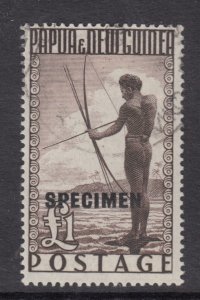 PAPUA & NEW GUINEA 1952-58 £1 deep brown Fisherman top - 92706