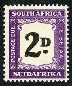 SOUTH AFRICA SGD36a Post Due SUIDAFRIKA 2d showing variety Thick (double) 2d M/M