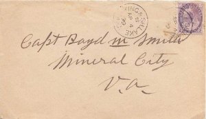 Canada 2c QV Numeral 1899 King & Sh. Lake M.C. 1897-1911 ON-223 to Mineral City.