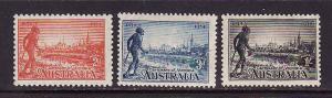Australia-Sc.#142-4-unused hinged set-Yarra Yarra Tribesmen-1934-