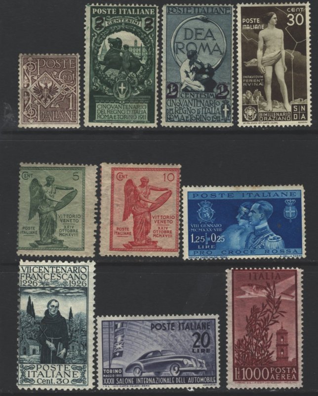 COLLECTION LOT 8828 ITALY 10 MH STAMPS 1901+ CV+$26