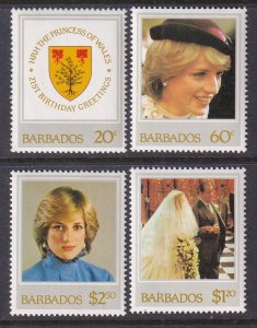 Barbados 585-588 Princess Diana MNH VF