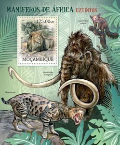 MOZAMBIQUE - 2012 - Extinct African Mammals - Perf Souv Sheet -Mint Never Hinged