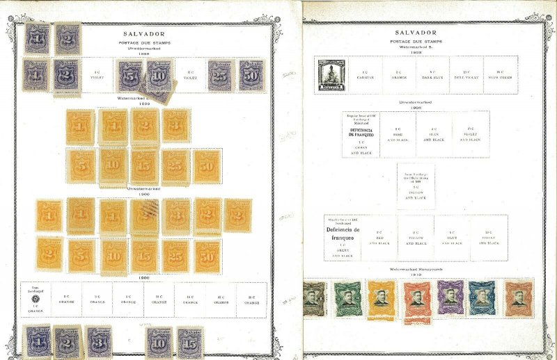 El Salvador Mint & Used Hinged on Old Scott Specialty Pages 1867-1952