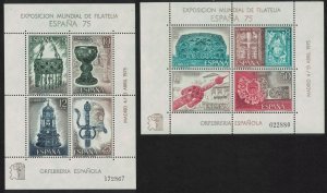 Spain Art Espana 75 Intl Stamp Exhibition 2 MSs 1975 MNH SG#MS2298