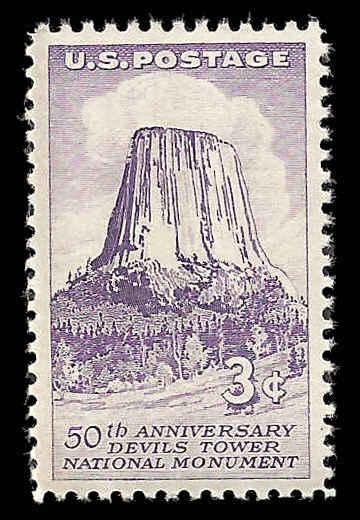 # 1084 MINT NEVER HINGED DEVIL'S TOWER     XF+